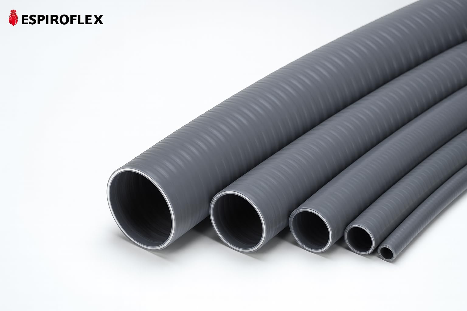 Espiroflex – Hidrotubo Flexible PVC con Espiral Reforzada, Gris | Rollo 25 m | Tubo para Piscinas, Riego, Desagües y Aire Acondicionado (16, 20, 25, 32 y 40 mm) (20 mm)