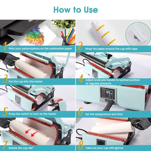 Klugpop HP001_BL Tumbler Heat Press Machine, Sublimation Press For 20Oz-30Oz Tumbler, 11-16Oz Heat Mug Press thumb #7