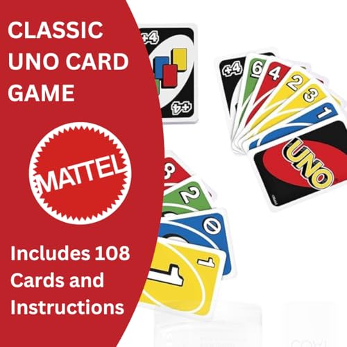 UNO Kartenspiel + Spielkarten mit Reiseetui & Kunststoffkoffer | Kinderspiele, Reisespiele, Kartendeck, Spieleabend, Familienspiele, Mattel – Bild 3
