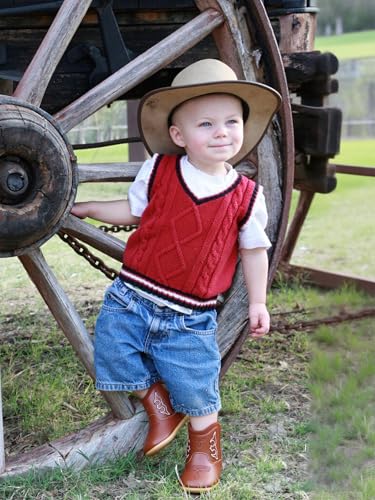 Jastore Western Boots Cowboy Bootie Soft Sole Non-Slip Crib Shoes for Baby Infant Toddler Girls Boys Newborn4