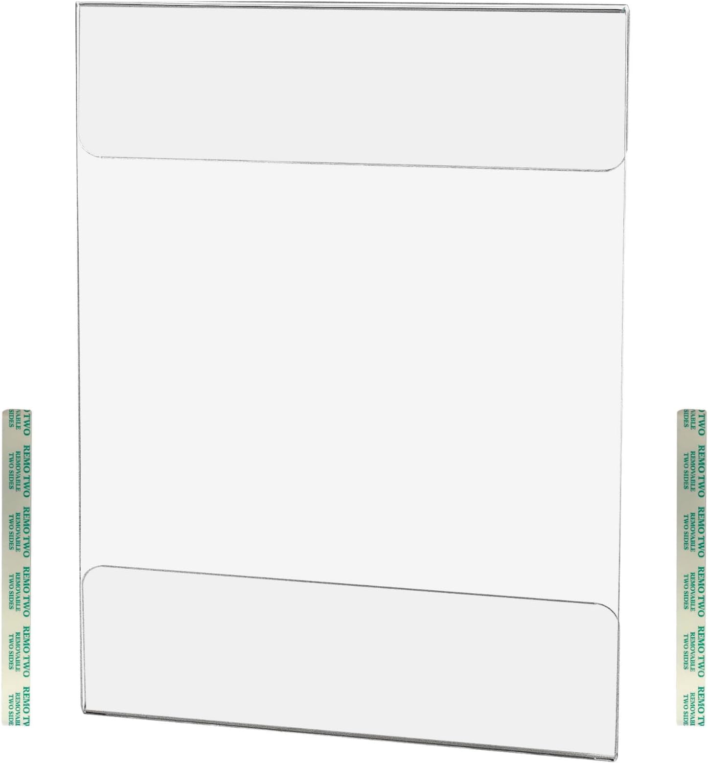 3 Pack Wall Sign Holder for 8.5" x 11" Exhibit Information and Directional Signage in Museums and Art Galleries Clear Acrylic Literature Sleeve with Two Sided Tape by Marketing Holders