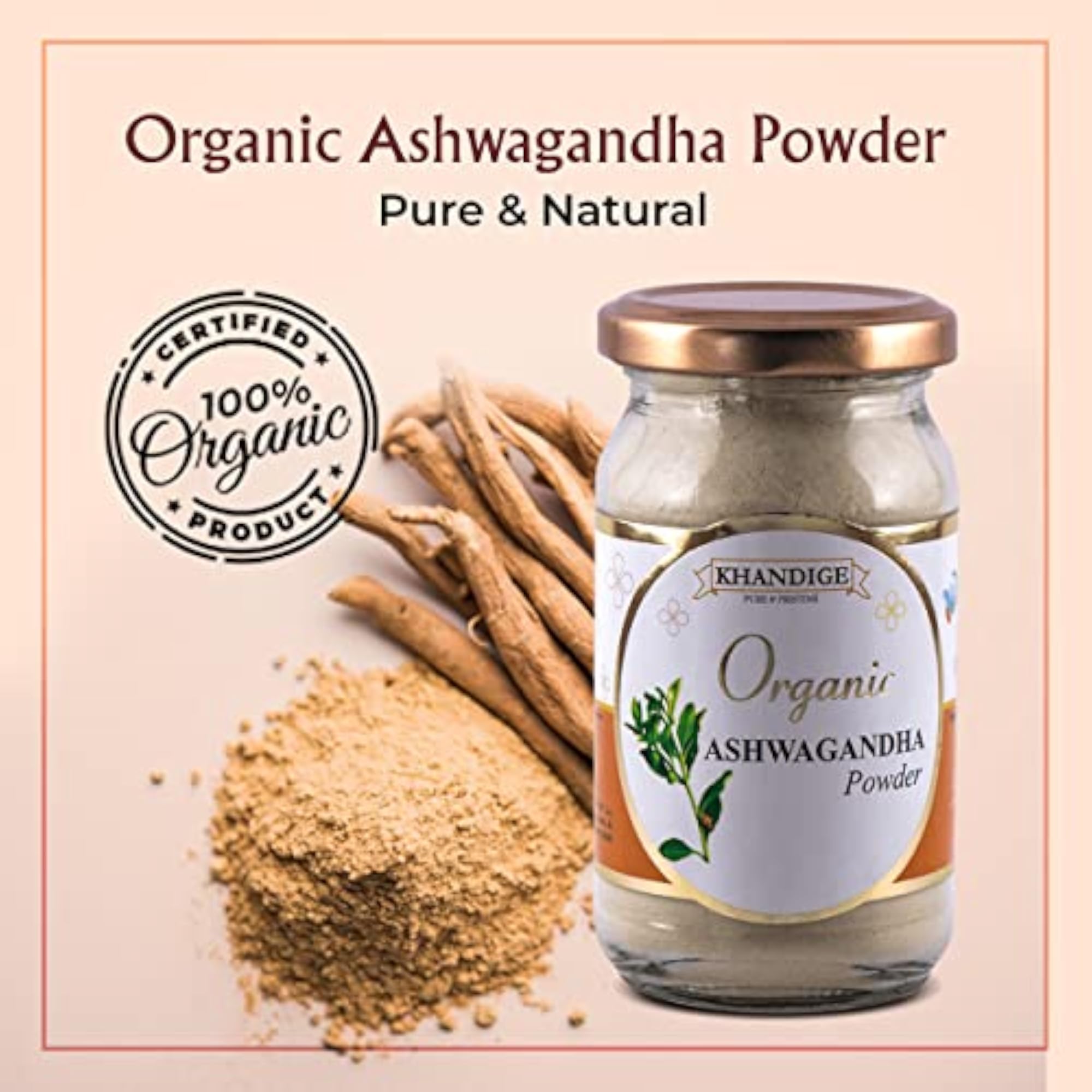 Khandige Organic Ashwagandha Powder, 200 gm