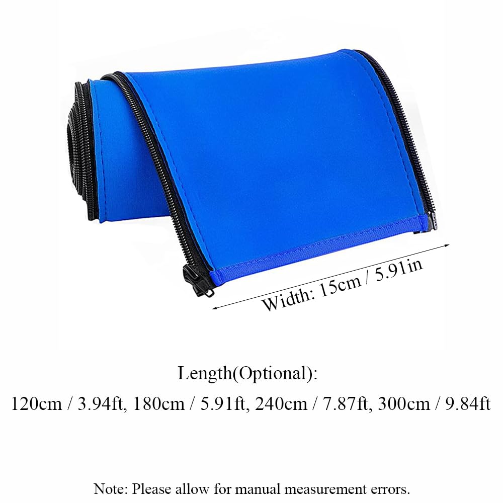 Cubierta para barandilla de piscina de 300 cm, cubierta de neopreno antideslizante resistente con cremalleras para escalones de escalera