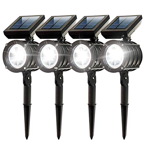 🔥 JeeYee Solar Spotlights Outdoor 4 Pack Lawn Lights Radar Motion Sensor Weatherproof Garden 180°Adjustable Waterproof Landscape Garden Projection led Yard Light