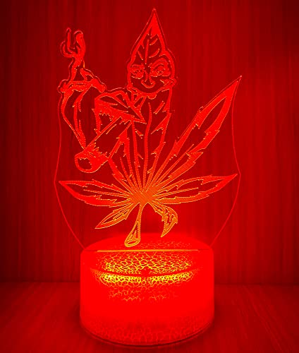 Lámpara LED de mesa ilusión óptica 3D hoja 420 miniatura 2