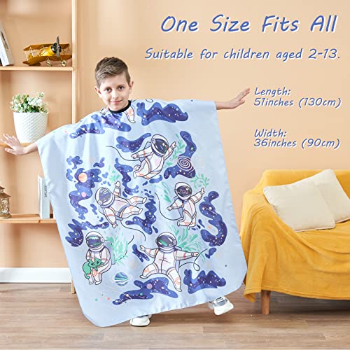 Iusmnur Capa de barbeiro infantil, 129,5 cm x 91,4 cm, capa de corte de cabelo profissional com alça