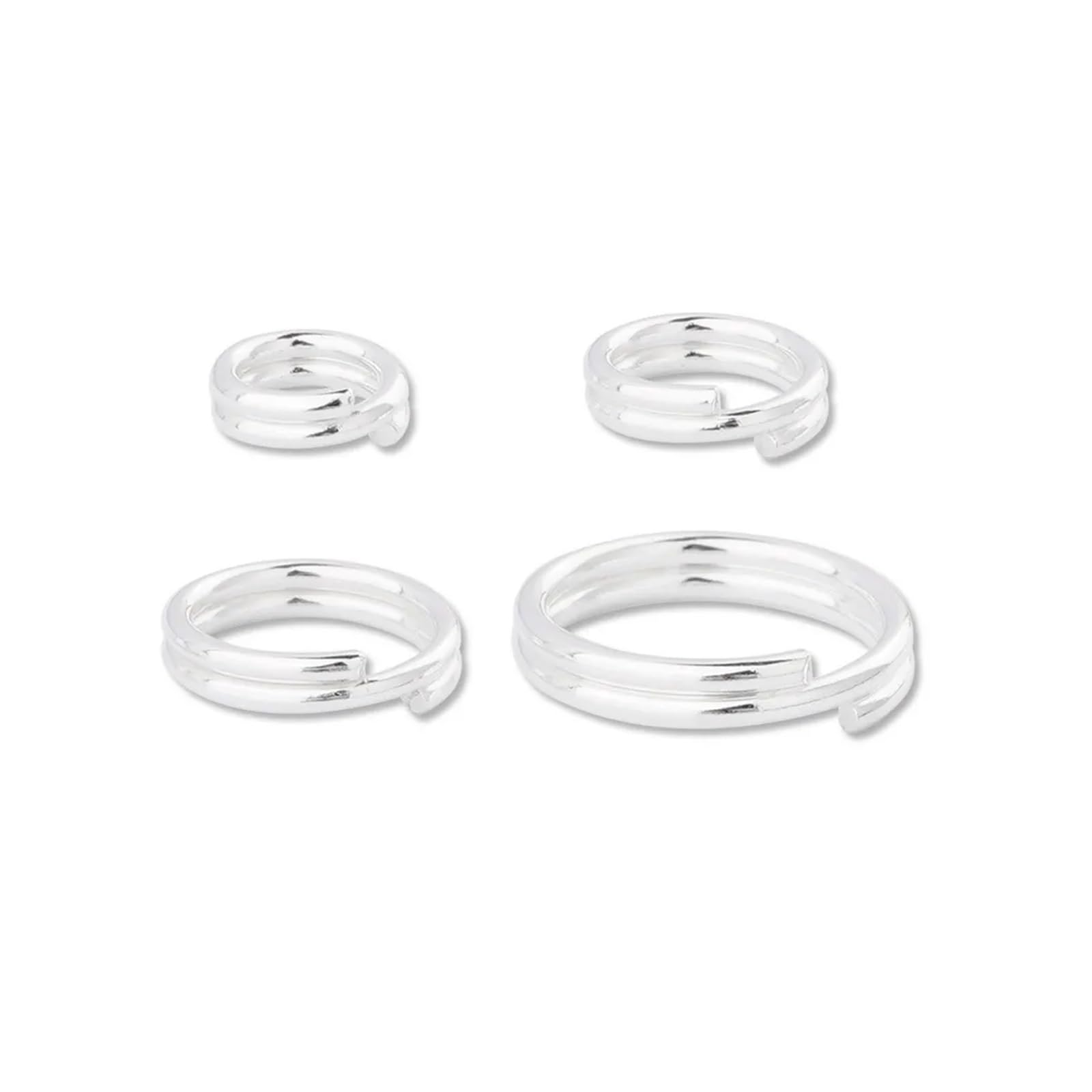 5 uds 6/8mm Plata de Ley 925 doble anillo de salto conector encanto for DIY pulsera collar pendiente joyería hacer encontrar(8mm)