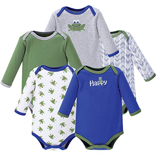 Image of Luvable Friends Baby Unisex Long Sleeve Bodysuits, 5-Pack