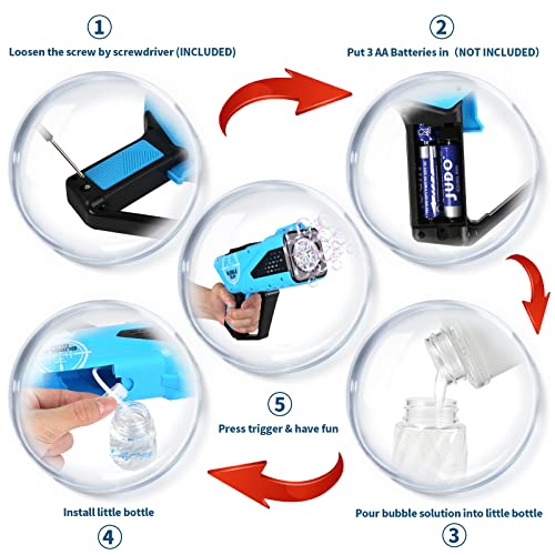 Bubble Gun Machine With 8 Holes & Light For Summer|Automatic Bubble Blaster Blower Bubble Maker For Adults|Toddler Outdoor Toys For Kids Ages 4-8,Great Gifts For 3 5 6 7 9 10 Year Old Boys Girls(Blue) #TOP2