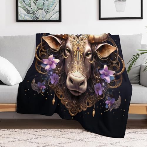 Couverture taureau impression 3D couvre-lit polaire et flannel canapé - 3