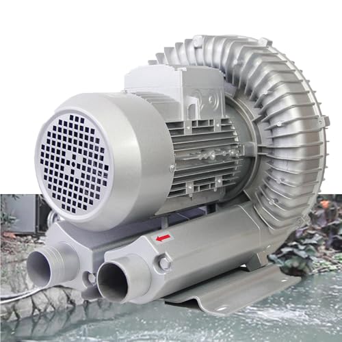 Ventilatore ad anello ad alta pressione monofase,Ventilatore ad anello vortice ad alta pressione,Lega di alluminio,2980 giri/min,Finitura resistente all'usura,Per aerazione delle acque reflue 180W