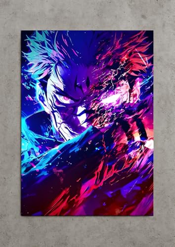Image of NIJUKA Anime Printed Metal sheet Poster For Home And Room Decoration | For Anime Art Fans Boys And Girls (Cursh devil sukuna)