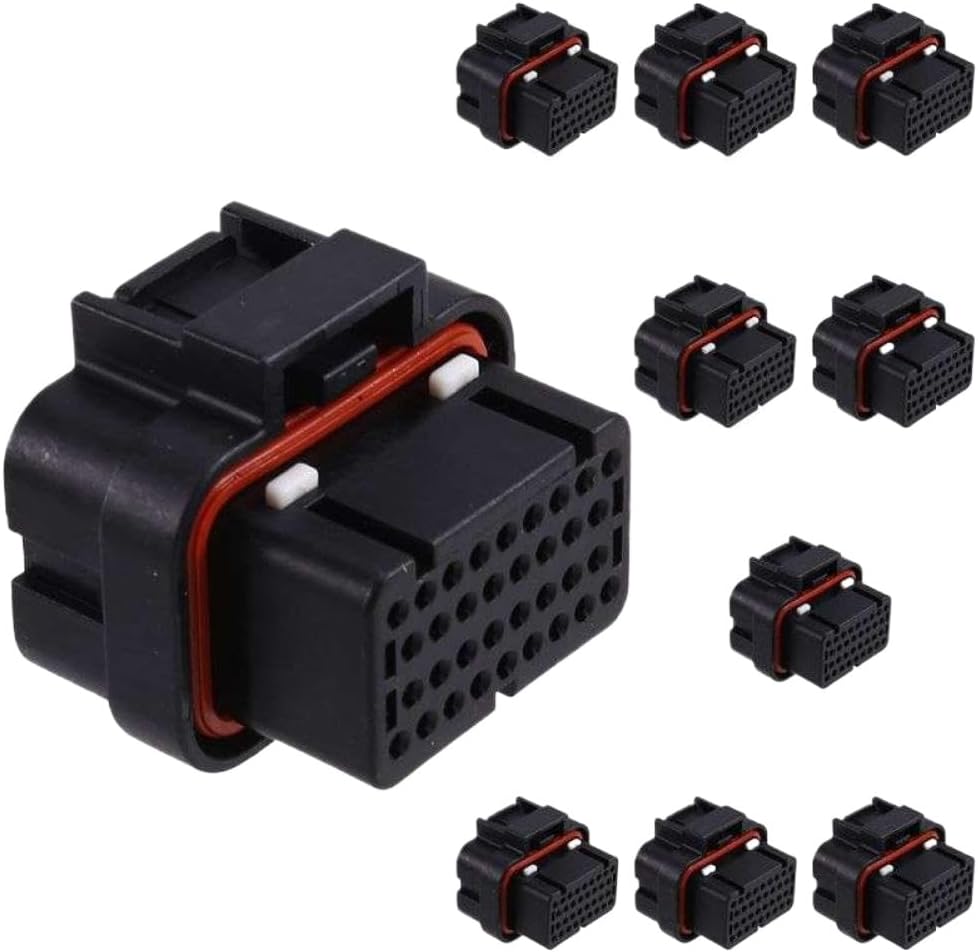 34-Pin Female Automotive Oil and Gas Connector Compatible with Tyco Model 4-1437290-0, 10-Pack