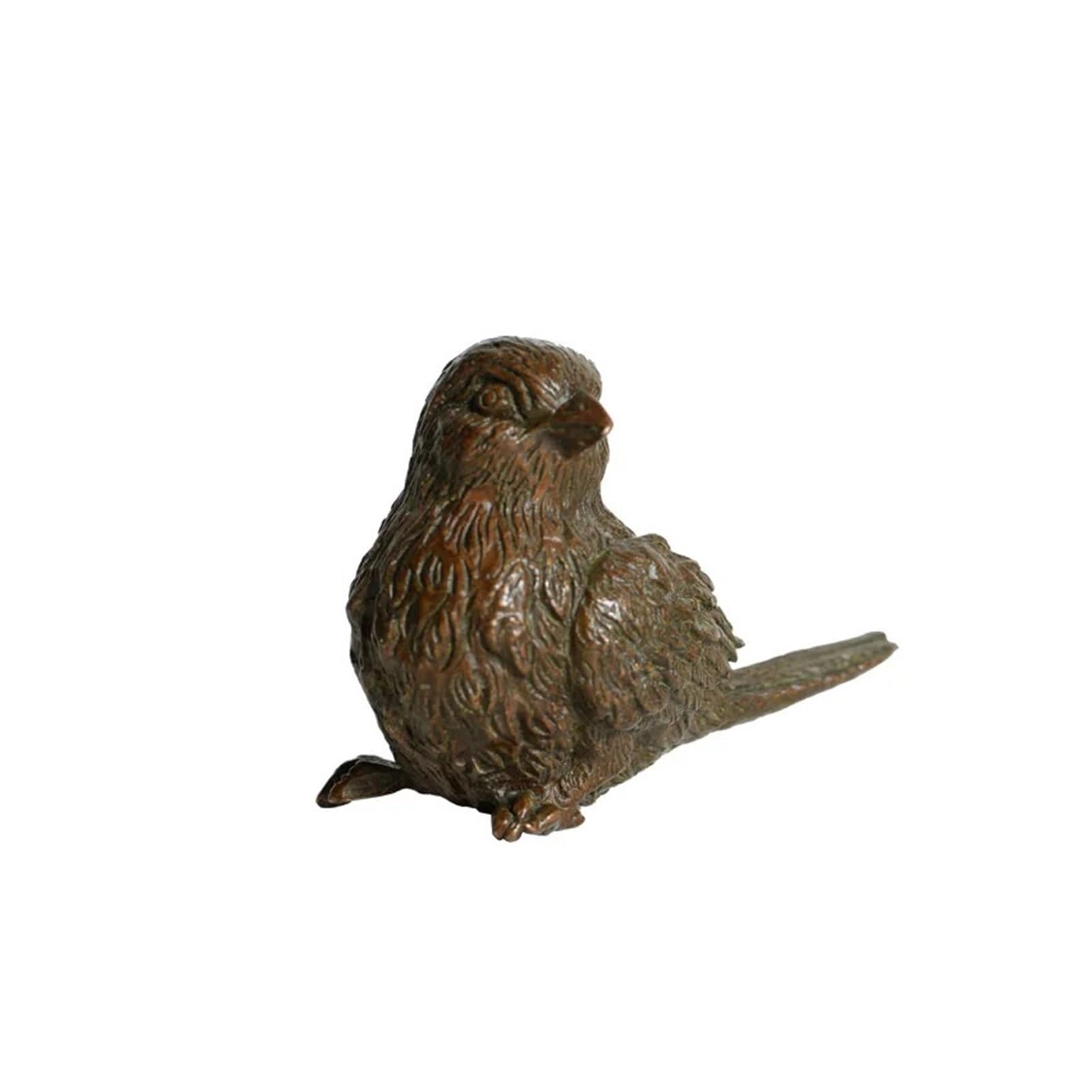 Huolimxun One Color Copper Small Sparrow Statue Vintage Bird Animal Figurine Miniature Tea Set Table Decoration Home Desktop Craft Ornaments