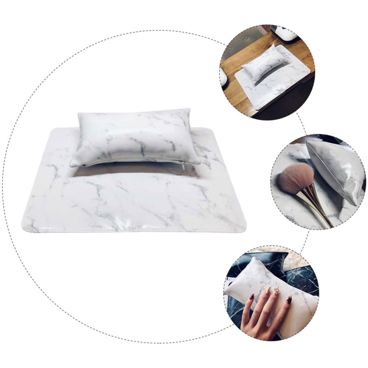 Nail Art Hand Pillow Set PU Manicure Arm Rest for Stable Hands