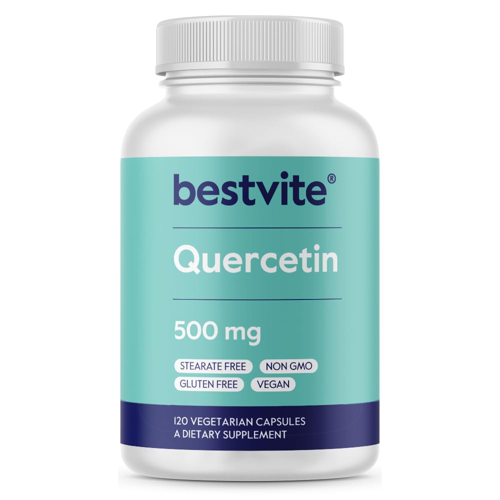 BESTVITE Quercetin 500mg (120 Veg Caps) - No Stearates - Vegan 120 Count (Pack of 1)