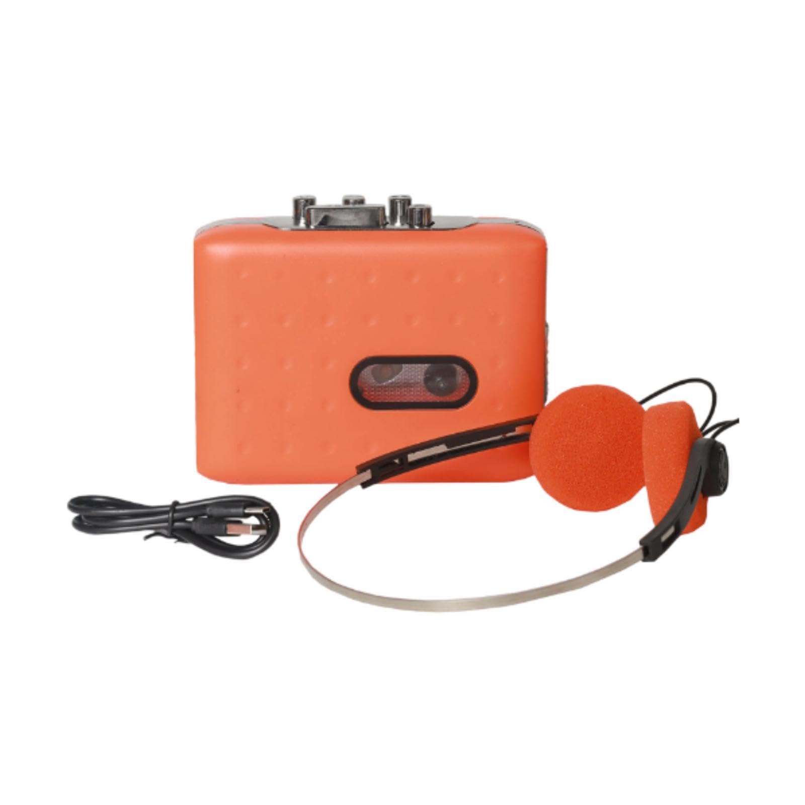 UJEAVETTE Cassette Tape Player Lightweight Compact Portable for Travel Outdoor Orange-image-27