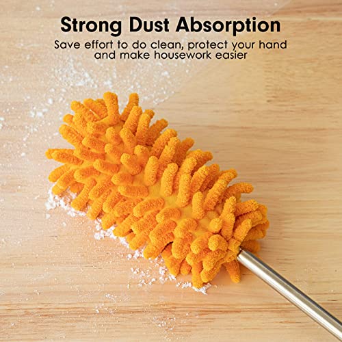 microfiber duster for cleaning tukuos hand washable dusters with 2pcs replaceable microfiber head extendable pole detachable cleaning supplies for office car window furniture ceiling fan