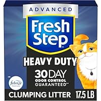 Fresh Step Clumping Cat Litter, Heavy Duty Advanced, Long Lasting 30-Day Odor Control with Odor Eliminating Carbon, 17.5 lb