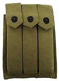 Ultimate Arms Gear Tactical Militaria U.S. Army Military GI USGI WW2 WWII Reproduction OD Green Canvas Triple Cell 3 Pocket 30 Round 30rd Mag Magazine Pistol Belt Thompson Pouch Holder