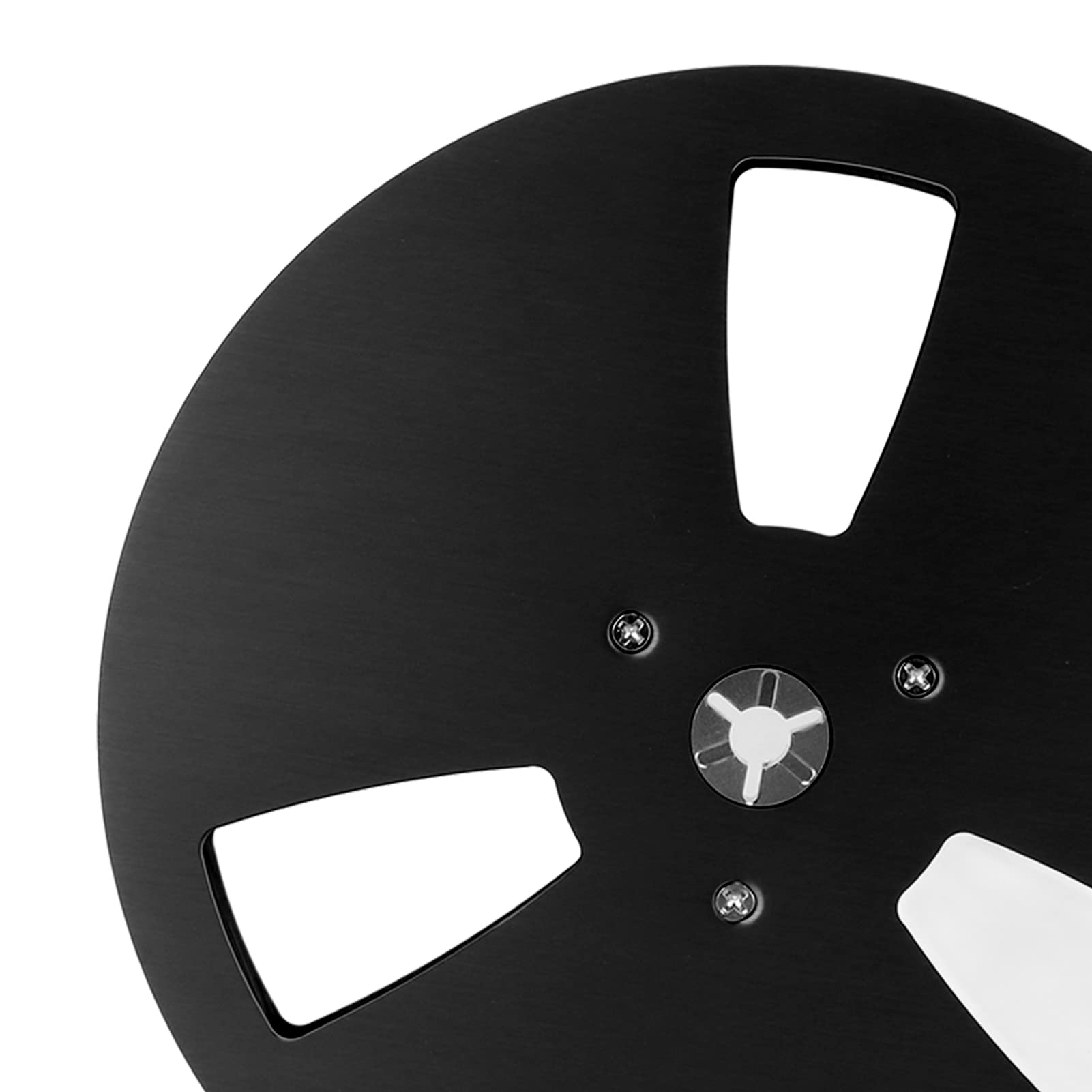 Bobina di nastro vuota da 1/4", bobina aperta in lega di alluminio da 17,8 cm, bobina per registrazione audio, apertura a 3 fori, piastra vuota per (nero)