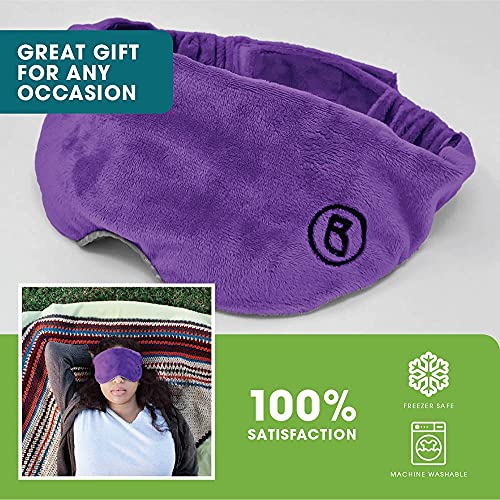 BARMY Weighted Sleep Mask for Women and Men (0.8lb/13oz) Weighted Eye Mask for Sleeping, Eye Cover Blocks Light Helps Relaxation and Night Sleep, Comfortable Blackout Sleeping Mask, Purple