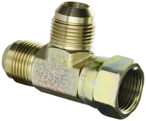 Eaton Aeroquip 203102-12-12S Swivel Nut Run Tee, JIC 37 Degree End Types, Carbon Steel, 3/4 JIC(f) x 3/4 JIC(m) End Size, 3/4