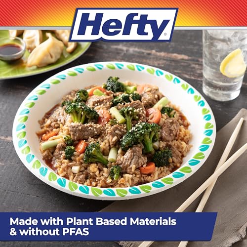 Hefty Compostable Paper Plates, 10 Inches, 20 Count, Patterned Disposable Plates for BBQs, Parties, Holidays, and Everyday Use, Soak-Resistant, Made with Plant-Based Materials, Microwave Safe - image 7