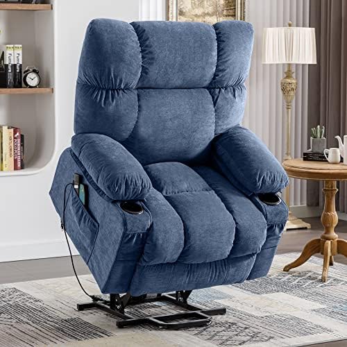 Bosmiller Power Lift Recliner Chairs Modern Power Lift Chair with Heat and Massage Lift Chair Recliners For Elderly Recliner Sofa With 2 Side Pocket, USB Port Remote Control, Adjustable Furniture