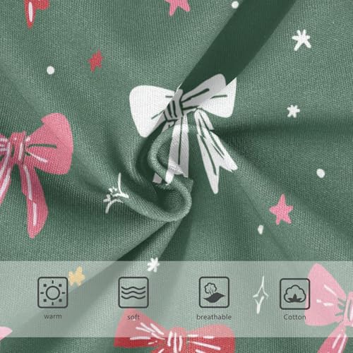 Wusikd Cute Bows Stars Green Girls' Underwear Cotton Girls Briefs Soft Toddler Underwear 2T3