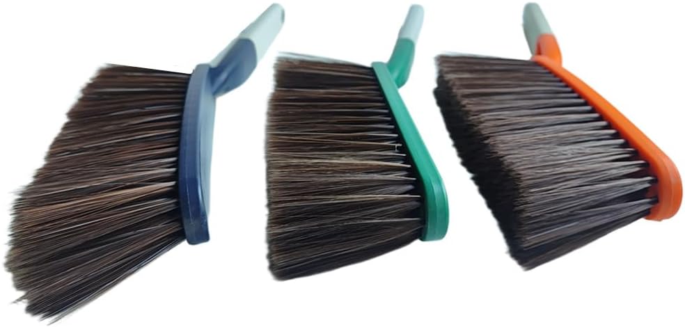 Soft Bristle Bed Sheets Sweeping Cleaning Brush with Long Hand, 15" Plastic Hand Broom Counter Duster for Crumb Debris Desk Quilt Sofa Furniture Car Clothes Hair Remover (3 Pack)