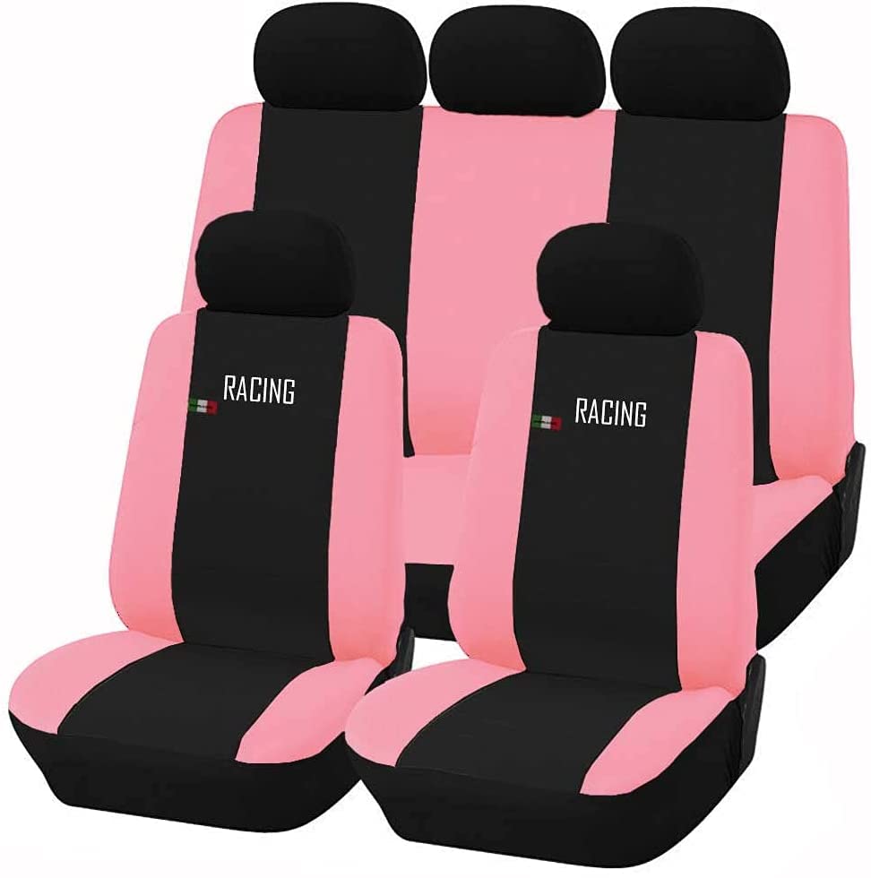 Susy Shop Fundas universales para asientos de coche fabricadas en Italia – Racing – respaldos traseros con 2 cremalleras – airbags...
