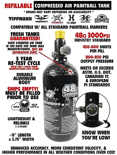 Image of Maddog Empire Mini GS Electronic Full Auto Paintball Gun Marker w / 48 /3000 HPA Paintball Tank & Empire Halo Too Electronic Paintball Loader Starter Package
