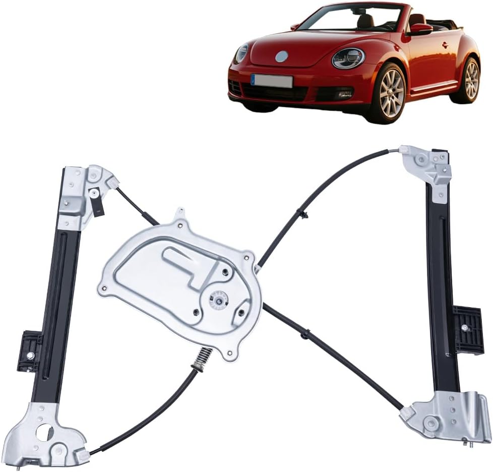 Power Window Regulator Compatible with Volkswagen Beetle Convertible 2003 2004 2005 2006 2007 2008 2009 2010,Front Passenger Side,Replace # 1Y0837462F 1Y0837462B