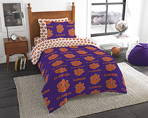 NORTHWEST NCAA Clemson Tigers Bed in a Bag Set, Twin, Rotary