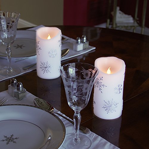 Lumabase Battery Operated Wax Led Candles, Snowflake - Set Of 2 #TOP1