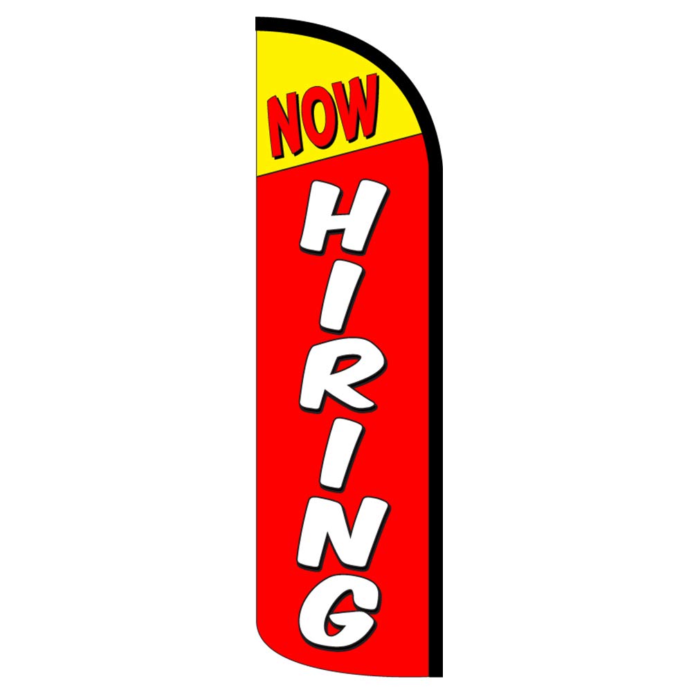 Vista Flags NOW HIRING Premium Windless Feather Banner FLAG ONLY (3 x 11.5 Feet)