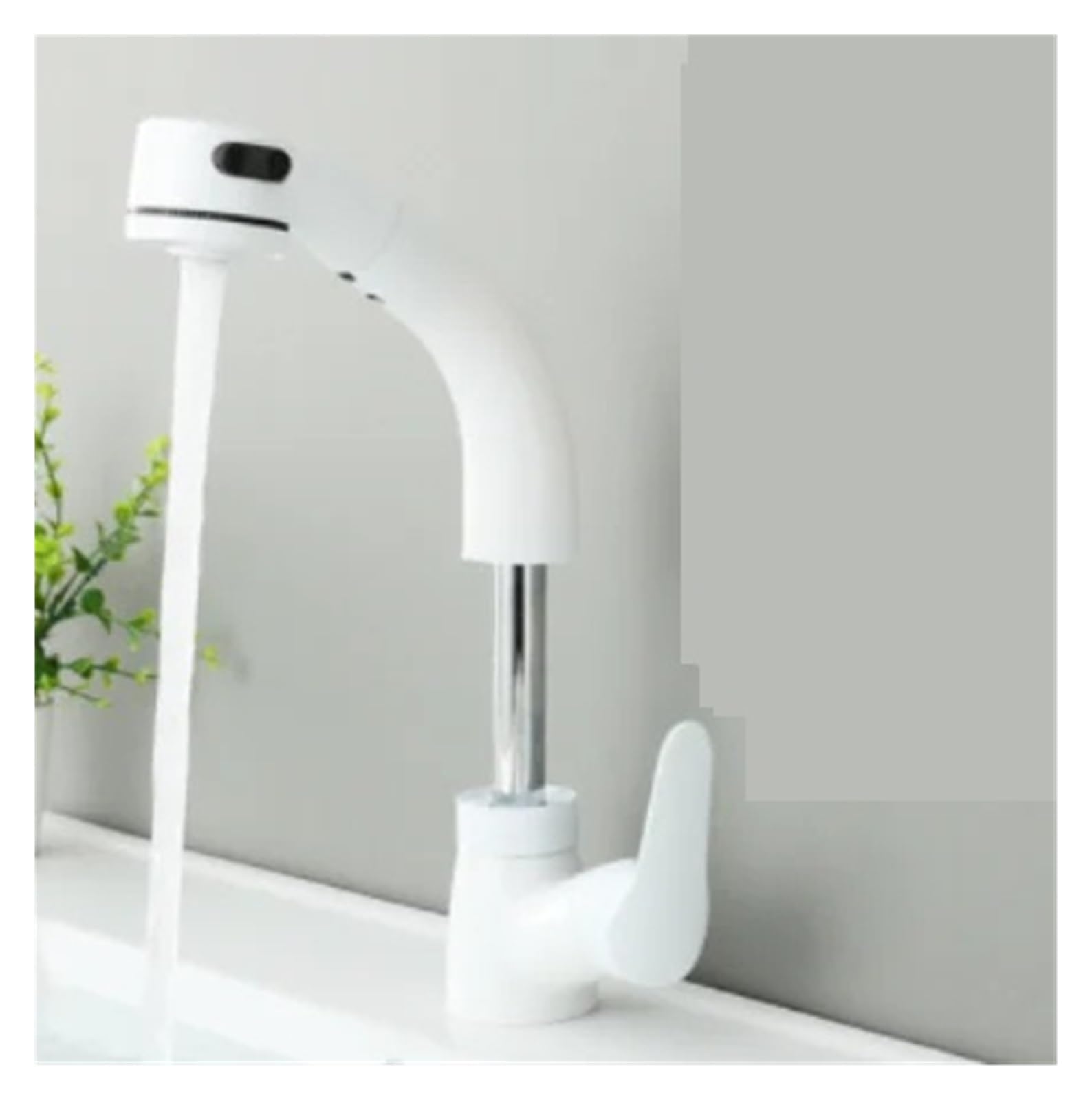 Robinet de lavabo blanc relevable pour éliminer les éclaboussures d'eau
