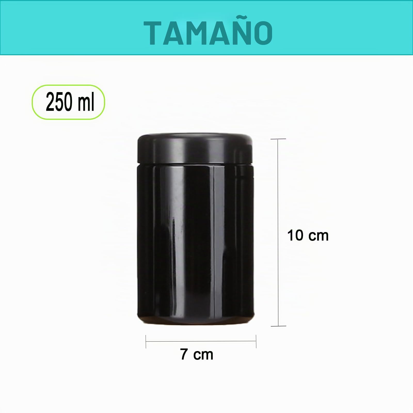 Tarro de cristal UV, hermético, a prueba de olores, para cocina, cristal con humedad digital, para café, té, especias, productos secos (250 ml)