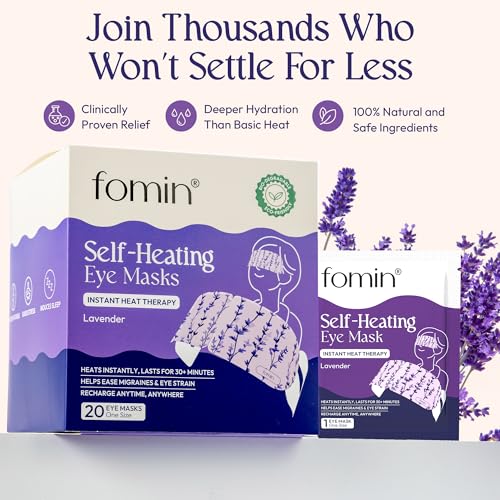 Fomin Self Heating Eye Mask - 20 Pack - Lavender Heated Eye Mask Warm Compress for Eyes, Disposable Self Heating Steam Mask for Home, Sleep, Spa, Travel Essentials & Relaxation Gifts for Women - Thumbnail 7