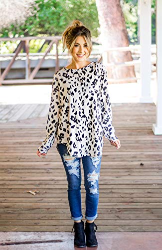 Tickled Teal Women's Long Sleeve Casual Loose Sweater Outerwear3