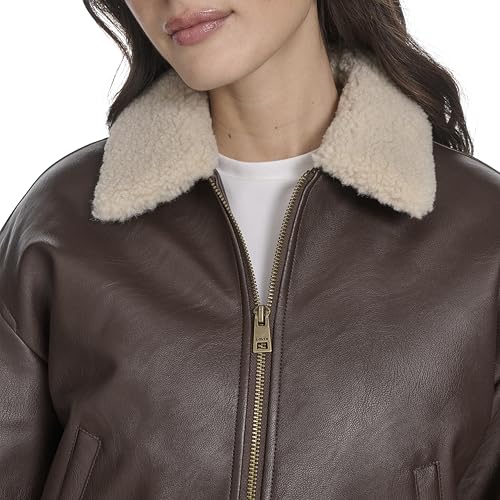 Image of Levi's Women's Faux Leather Bomber With Laydown Collar