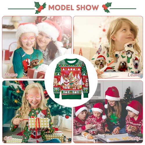 Funnycokid Suéter infantil feio de Natal meninas meninos moletom de natal roupa de lã engraçada roup
