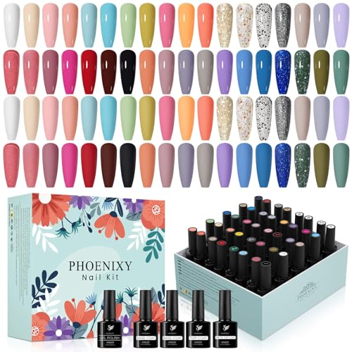 Smalto Semi Permanente, Phoenixy 36 Colori Kit Smalto Semi Permanente con Base, Top Coat, Matte Coat, kit unghie Regalo per le Amanti delle Unghie Smalto Semi Permanente, Phoenixy 36 Colori Kit Smalto Semi Permanente con Base, Top Coat, Matte Coat, kit unghie Regalo per le Amanti delle Unghie