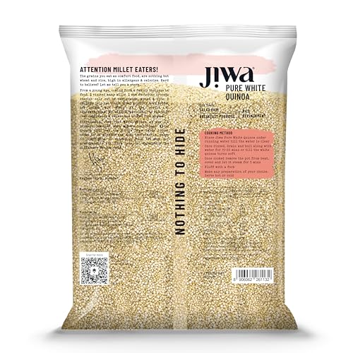 Image of Jiwa Pure White Quinoa | High Protein | Cooks Like Rice | Gluten Free| Superfood | 1 Kg