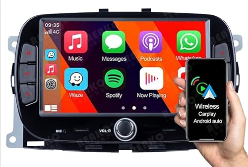Autoradio Android per Fiat 500 (2016-2019) 7 Pollici | Android 13 2+64GB | Supporto Auto/CarPlay | AHD | Schermo Touchscreen HD