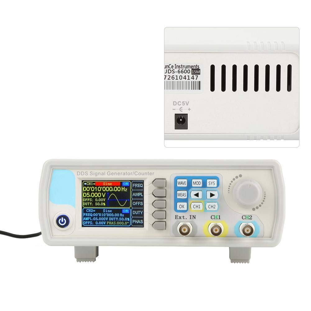 Generador de señal, generador de funciones AC100-240V JDS6600 60MHz Función DDS Forma de onda arbitraria Generador de señal Contador Control digital Medidor de seno(15HZ)