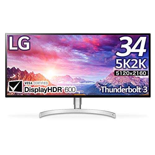Image of LG Monitor Display 34WK95U-W 34-inch / 5K2K UltraWide (5120 x 2160) / Display HDR600 / Nano IPS /Thunderbolt 3, 2 HDMI, DP / 3-Year No-Scatter Warranty
