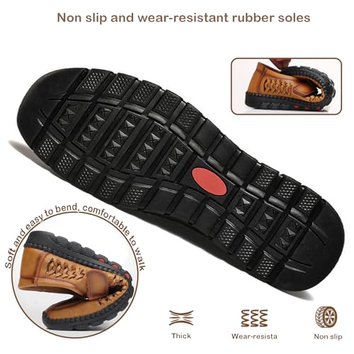 Mens Leather Closed Toe Hollow Sandals Lightweight Breathable Adjustable Dress Casual Outdoor Athletic Sandals Comfortable Walking Hiking Shoes4