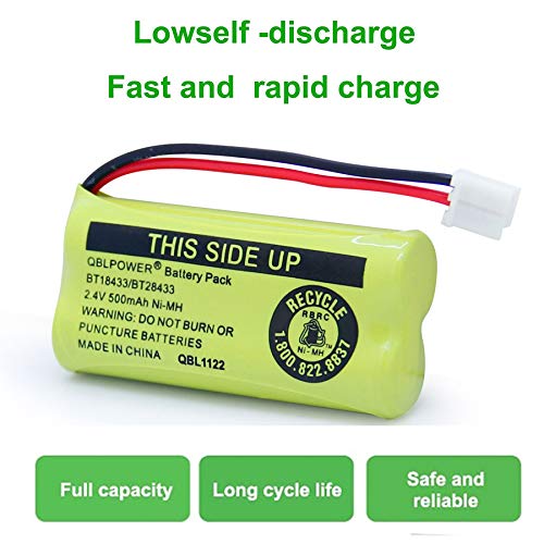 Qblpower QBL0218433 2.4V Rechargeable Battery Compatible With At&T Vtech Phones Bt18433 Bt184342 Bt28433 Bt284342 Bt-8300 Batt-6010 Bt1011 Bt1018 Bt1022 Bt1031 89-1326-00-00/89-1330-01-00/Cph-515D thumb #4